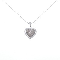 K18WG ハート ダイヤモンド ネックレス 1.08CT