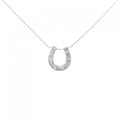 K18WG ホースシュー ダイヤモンド ネックレス 0.10CT