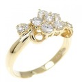 K18YG フラワー ダイヤモンド リング 0.50CT