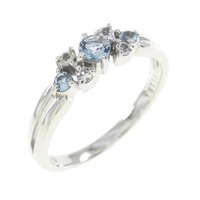 K18WG アクアマリン リング