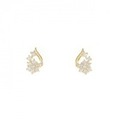 【リメイク】K18YG フラワー ダイヤモンド ピアス 0.20CT
