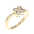 K18YG フラワー ダイヤモンド リング 0.40CT