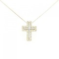 K18YG/K18WG 2WAY クロス ダイヤモンド ネックレス 0.54CT