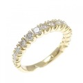 K18YG ハーフエタニティ ダイヤモンド ピンキー リング 0.50CT