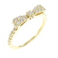 K18YG リボン ダイヤモンド リング 0.29CT