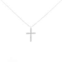 【リメイク】PT クロス ダイヤモンド ネックレス 0.15CT