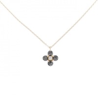 K18PG フラワー ダイヤモンド ネックレス 0.30CT
