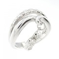 K18WG クロス ダイヤモンド リング 0.41CT