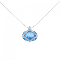 K18WG ブルートパーズ ネックレス 26.08CT