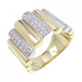 K18YG/PT ダイヤモンド リング 0.37CT