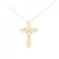 K18YG クロス ダイヤモンド ネックレス 1.00CT