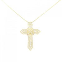 K18YG クロス ダイヤモンド ネックレス 1.00CT