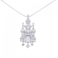 K18WG キャッスル ダイヤモンド ネックレス 1.30CT