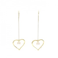 K18YG ハート アコヤパール ピアス 5.6mm