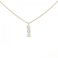 K18YG スリーストーン ダイヤモンド ネックレス 0.53CT