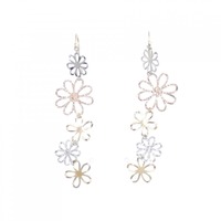 K18スリーカラー フラワー ピアス