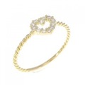 【リメイク】K18YG ハート ダイヤモンド リング 0.10CT