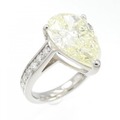 【リメイク】PT ダイヤモンド リング 5.015CT LY SI2 ペアシェイプ