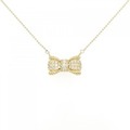 K18YG リボン ダイヤモンド ネックレス 0.30CT