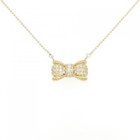 K18YG リボン ダイヤモンド ネックレス 0.30CT