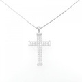 K18WG クロス ダイヤモンド ネックレス 1.75CT