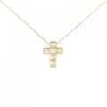 K18YG クロス ダイヤモンド ネックレス 0.15CT