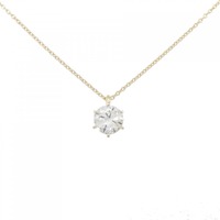 K18YG ソリティア ダイヤモンド ネックレス 1.014CT