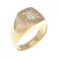 K18YG 印台 ダイヤモンド リング 0.302CT