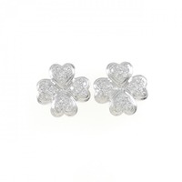 PT/K14WG クローバー ダイヤモンド ピアス 0.50CT