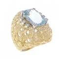 K18YG/PT アクアマリン リング 5.57CT