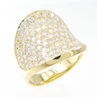 K18YG パヴェ ダイヤモンド リング 2.10CT