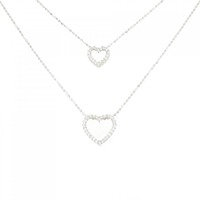 K18WG ハート ダイヤモンド ネックレス 0.25CT