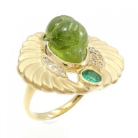 K18YG ペリドット リング 8.45CT