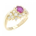 K18YG ルビー リング 0.63CT