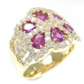 K18YG ルビー リング 1.68CT