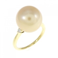 K18YG 白蝶パール リング 11.8mm