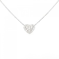 K18WG ハート パヴェ ダイヤモンド ネックレス 0.60CT
