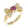 K18YG リボン ルビー リング 0.44CT