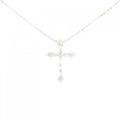 K18WG クロス ダイヤモンド ネックレス 0.20CT