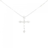 K18WG クロス ダイヤモンド ネックレス 0.20CT