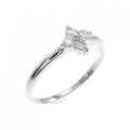 K18WG フラワー ダイヤモンド リング 0.13CT