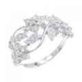 K18WG フラワー ダイヤモンド リング 0.45CT