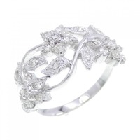 K18WG フラワー ダイヤモンド リング 0.45CT