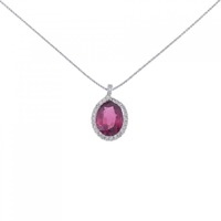 K18WG ルベライトトルマリン ネックレス 3.94CT