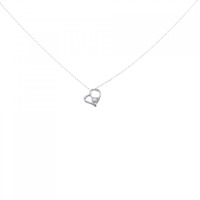 【新品】PT ハート ダイヤモンド ネックレス 0.02CT