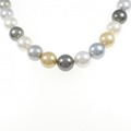 シルバークラスプ 黒蝶パール ネックレス 11.0-13.2mm