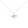 PT999/K24/PT ダイヤモンド ネックレス 0.01CT
