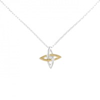 PT999/K24/PT ダイヤモンド ネックレス 0.01CT