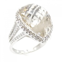 K18WG スモーキークオーツ リング