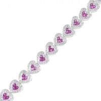 K18WG ハート ルビー ブレスレット 3.50CT